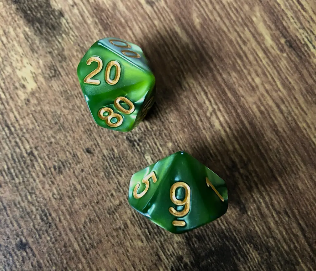 NEW Green Double Dice RPG Gaming D10 Ten Sided Game Die D&D Math 