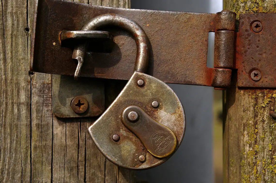 A photograph of an open lock to show breaking and entering for a D&D heist.