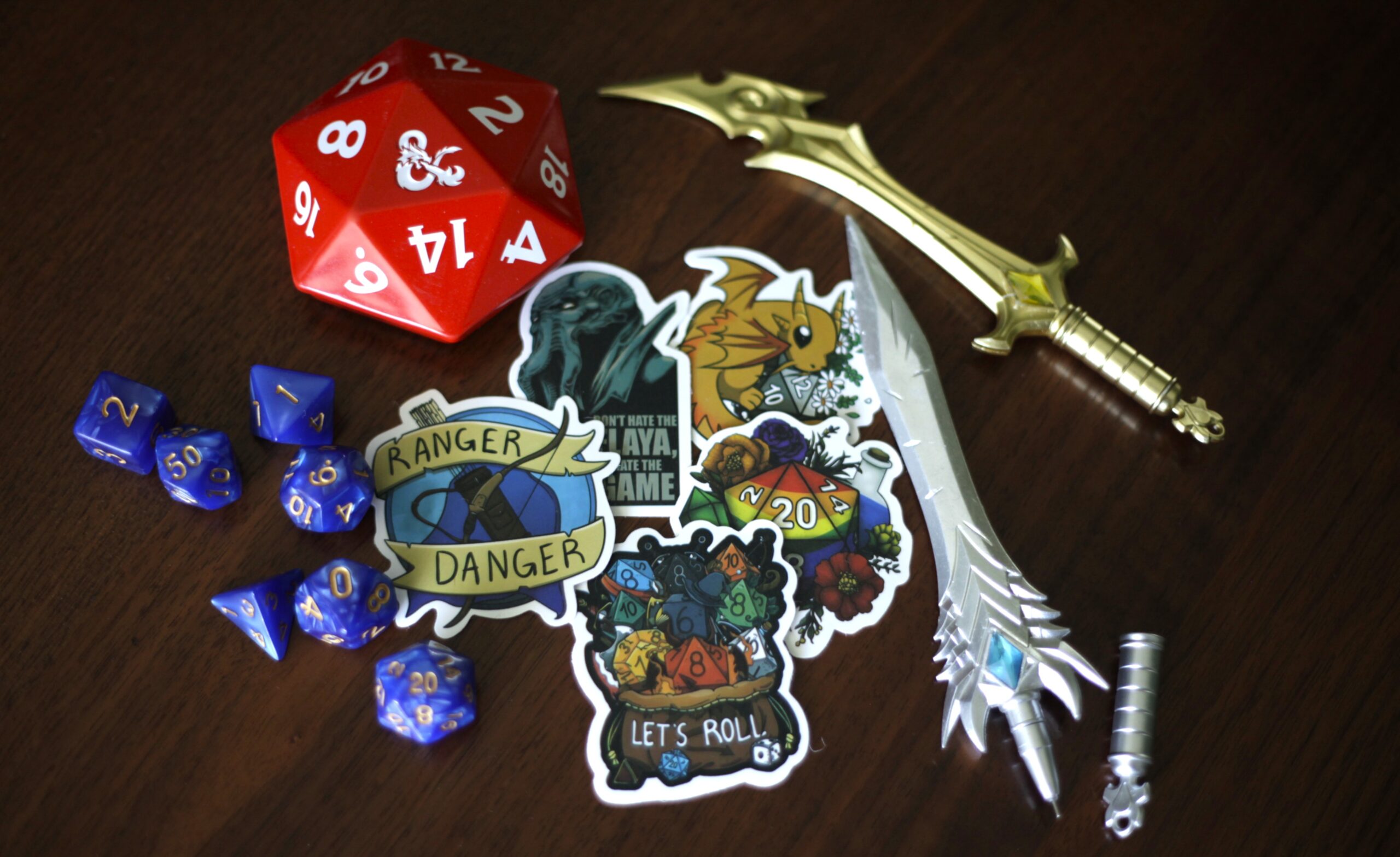 Gifts for a D&D birthday party gift bag
